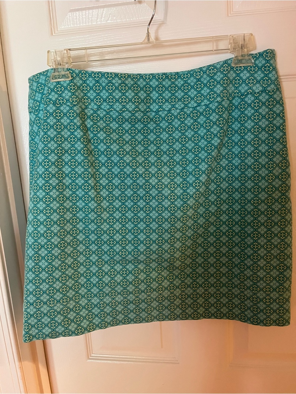 Talbots Teal Patterned Mini Skirt